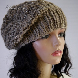 SZILVI-SAPI / rustic - trendi chunky beanie, kézzel kötött gyapjú sapka  - ruha & divat - sál, sapka, kendő - sapka - Meska.hu