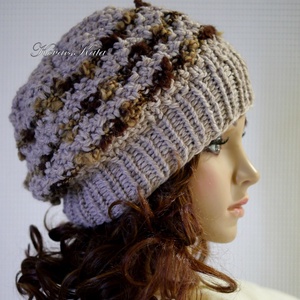 SZILVI-SAPI / bézs - chunky beanie, kézzel kötött gyapjú-alpaka sapka , Ruha & Divat, Sál, Sapka, Kendő, Sapka, Kötés, MESKA