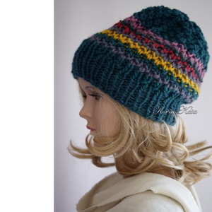 SZILVI-SAPI / luna - trendi beanie, kézzel kötött alpaka-gyapjú-akril sapka  - ruha & divat - sál, sapka, kendő - sapka - Meska.hu