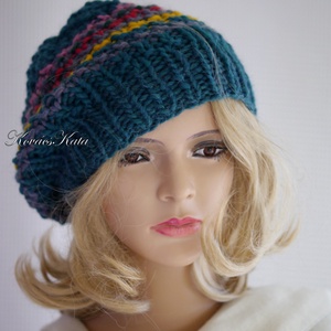SZILVI-SAPI / luna - trendi beanie, kézzel kötött alpaka-gyapjú-akril sapka  - ruha & divat - sál, sapka, kendő - sapka - Meska.hu