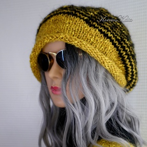 BEANIE LUX / ASTER - trendi kézzel kötött gyapjú + kidmohair-silk sapka  - ruha & divat - sál, sapka, kendő - sapka - Meska.hu