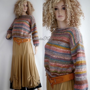 KALEIDOSZKÓP / lux - exkluzív kézzel kötött angora kidmohair pulóver - ruha & divat - női ruha - pulóver - Meska.hu