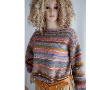 KALEIDOSZKÓP / lux - exkluzív kézzel kötött angora kidmohair pulóver - ruha & divat - női ruha - pulóver - Meska.hu
