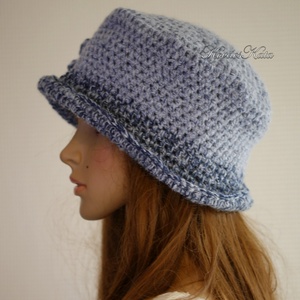 SALVIA - ezüstszálas horgolt flapper design kalap - ruha & divat - sál, sapka, kendő - kalap - Meska.hu