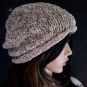 BEANIE / körte - trendi kézzel kötött pamut sapka / necces - ruha & divat - sál, sapka, kendő - sapka - Meska.hu