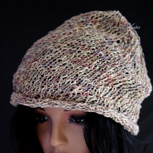 BEANIE / körte - trendi kézzel kötött pamut sapka / necces - ruha & divat - sál, sapka, kendő - sapka - Meska.hu