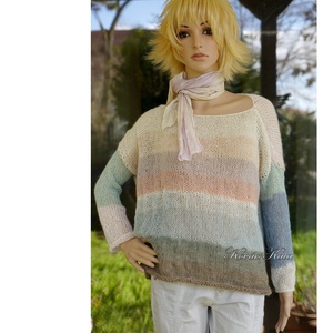 MOHAIR DREAM / fresh - kézzel kötött túlméretes finom mohair pulóver  - Meska.hu