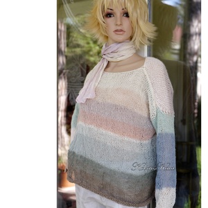 MOHAIR DREAM / fresh - kézzel kötött túlméretes finom mohair pulóver  - ruha & divat - női ruha - pulóver - Meska.hu