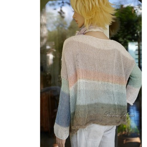 MOHAIR DREAM / fresh - kézzel kötött túlméretes finom mohair pulóver  - ruha & divat - női ruha - pulóver - Meska.hu