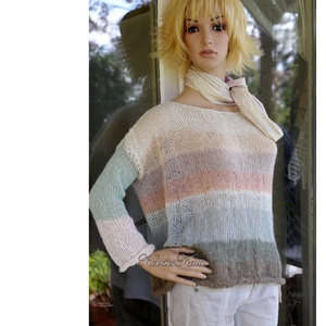 MOHAIR DREAM / fresh - kézzel kötött túlméretes finom mohair pulóver  - ruha & divat - női ruha - pulóver - Meska.hu