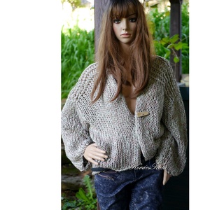 DARLING XXL - kézzel kötött oversize lagenlook kabátka, kardigán - ruha & divat - női ruha - pulóver - Meska.hu
