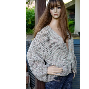 DARLING XXL - kézzel kötött oversize lagenlook kabátka, kardigán - ruha & divat - női ruha - pulóver - Meska.hu