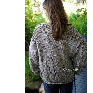 DARLING XXL - kézzel kötött oversize lagenlook kabátka, kardigán - ruha & divat - női ruha - pulóver - Meska.hu
