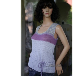 SILKY TOP - exkluzív kézzel kötött BabyAlpaca Silk ujjatlan pulóver, trikó  - ruha & divat - női ruha - pulóver - Meska.hu