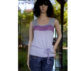 SILKY TOP - exkluzív kézzel kötött BabyAlpaca Silk ujjatlan pulóver, trikó  - ruha & divat - női ruha - pulóver - Meska.hu
