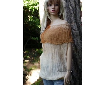 LENGÉZ TUNIKA - bohém batikolt hosszított felső - ruha & divat - női ruha - tunika - Meska.hu