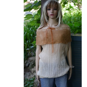 LENGÉZ TUNIKA - bohém batikolt hosszított felső - ruha & divat - női ruha - tunika - Meska.hu