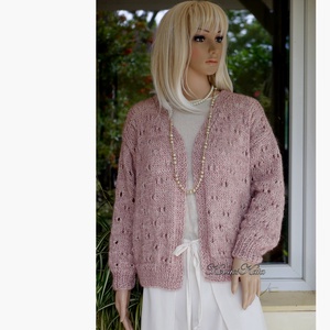 VINTAGE STAR HELKA - exkluzív kézzel kötött alpaka-pamut kardigán, pulóver / blusher - Meska.hu