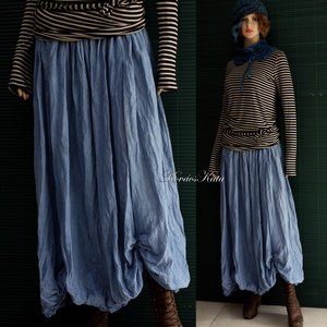 RACHEL / viharszürke - vászonszoknya - lagenlook design  - ruha & divat - női ruha - szoknya - Meska.hu