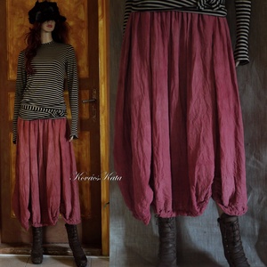 RACHEL / viharszürke - vászonszoknya - lagenlook design  - ruha & divat - női ruha - szoknya - Meska.hu