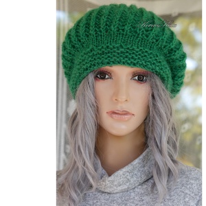 BORBÁLA / smaragd - kézzel kötött mohair sapka - ruha & divat - sál, sapka, kendő - sapka - Meska.hu