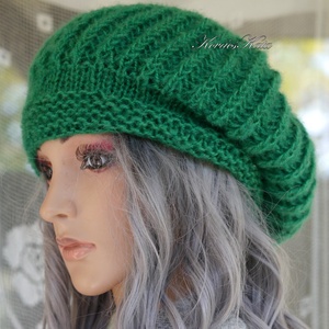 BORBÁLA / smaragd - kézzel kötött mohair sapka - Meska.hu