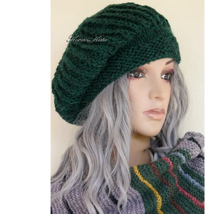 BORBÁLA / glitterzöld - kézzel kötött mohair sapka - ruha & divat - sál, sapka, kendő - sapka - Meska.hu