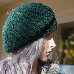 BORBÁLA / glitterzöld - kézzel kötött mohair sapka - Meska.hu