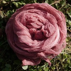 MULL-KENDŐ / darkrose - batikolt géz sál - ruha & divat - sál, sapka, kendő - sál - Meska.hu