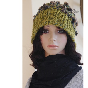 LUCA-SAPI / moha - bohém kézzel kötött gyapjú sapka  - ruha & divat - sál, sapka, kendő - sapka - Meska.hu