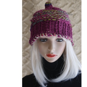 LUCA SAPI / bordó - bohém kézzel kötött gyapjú sapka  - ruha & divat - sál, sapka, kendő - sapka - Meska.hu