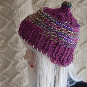 LUCA SAPI / bordó - bohém kézzel kötött gyapjú sapka  - Meska.hu