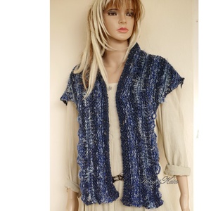 MANDRAGORA / kék tweed  - exkluzív kötött vállkendő, Ruha & Divat, Sál, Sapka, Kendő, Vállkendő, Kötés, MESKA