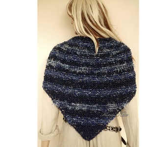 MANDRAGORA / kék tweed  - exkluzív kötött vállkendő - Meska.hu