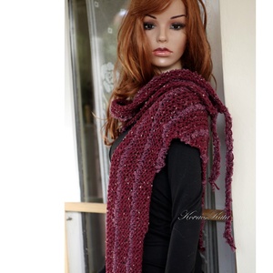 MANDRAGORA / bordó tweed  - exkluzív kötött vállkendő, mellény - ruha & divat - női ruha - poncsó - Meska.hu