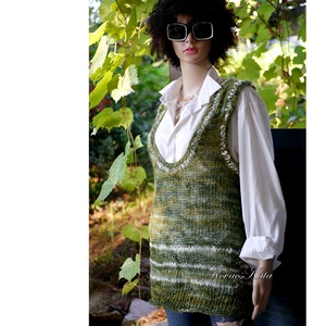 AMY-SAPI / olív - trendi kézzel kötött sapka - ruha & divat - sál, sapka, kendő - sapka - Meska.hu