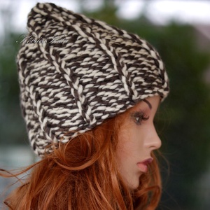 ETA CHUNKY - szuper-vastag kézzel kötött sapka  - Meska.hu