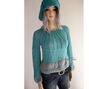 AMY-SAPI / óceán - trendi kézzel kötött sapka - ruha & divat - sál, sapka, kendő - sapka - Meska.hu