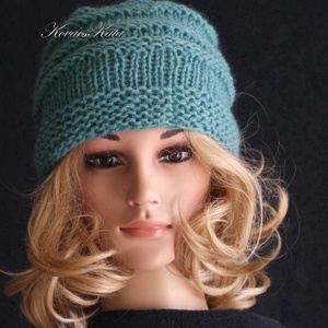 AMY-SAPI / óceán - trendi kézzel kötött sapka - ruha & divat - sál, sapka, kendő - sapka - Meska.hu