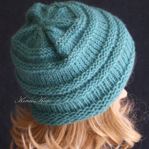 AMY-SAPI / óceán - trendi kézzel kötött sapka - ruha & divat - sál, sapka, kendő - sapka - Meska.hu