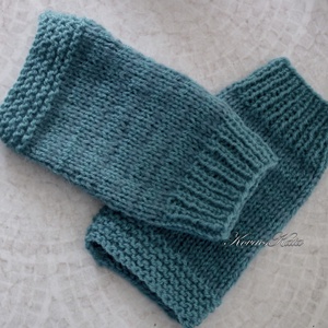 BOSZI KESZTYŰ / gyapjú-moher - kézzel kötött rövid kesztyűszár, kézmelegítő / óceán - ruha & divat - sál, sapka, kendő - kesztyű - Meska.hu