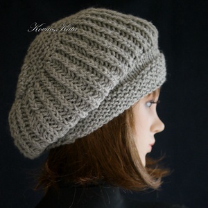 BORBÁLA / nepál - kézzel kötött alpaka gomba sapka / szürke - Meska.hu