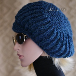 BORBÁLA / alpaka - exkluzív kötött sapka, barett / petrol - ruha & divat - sál, sapka, kendő - sapka - Meska.hu