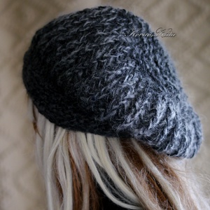 BORBÁLA / antracit ombre - trendi kézzel kötött sapka, barett - ruha & divat - sál, sapka, kendő - sapka - Meska.hu