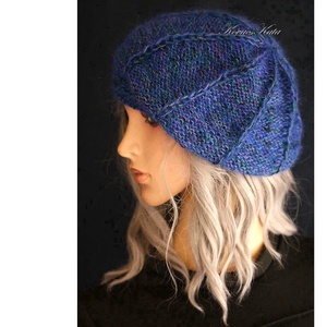 ANETT BARETT / szilva - kézzel kötött merinó sapka - Meska.hu