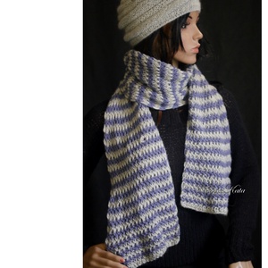 ALPACA SÁL - kézzel kötött 100% alpaka gyapjú hosszú sál - ruha & divat - sál, sapka, kendő - sál - Meska.hu