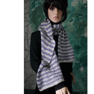 ALPACA SÁL - kézzel kötött 100% alpaka gyapjú hosszú sál - ruha & divat - sál, sapka, kendő - sál - Meska.hu