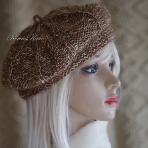 ALETTA / bonbon - kézzel kötött bourette-silk-mohair svájci sapka, barett - Meska.hu