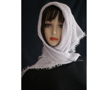  SILVER KENDŐ - exkluzív kézzel kötött BabyAlpaca Silk vállkendő - ruha & divat - sál, sapka, kendő - vállkendő - Meska.hu