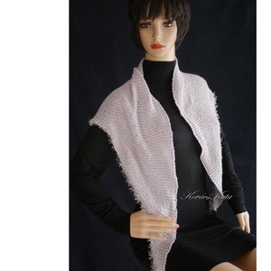  SILVER KENDŐ - exkluzív kézzel kötött BabyAlpaca Silk vállkendő - ruha & divat - sál, sapka, kendő - vállkendő - Meska.hu